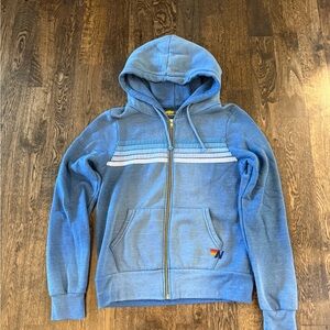 Aviator Nation faded water 5 stripe zip hoodie